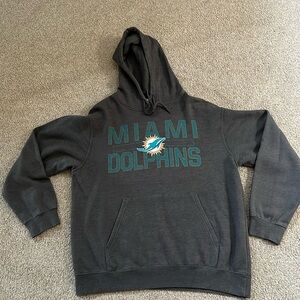 Miami Dolphins Dark Grey Hooded Sweatshirt-new logo M/L